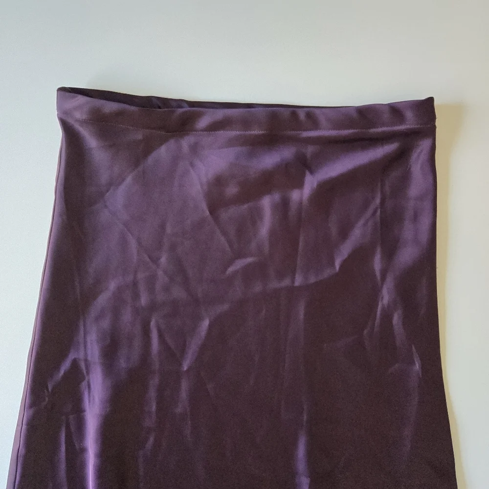 RACHEL ZOE Silky Satin A-Line Midi Skirt